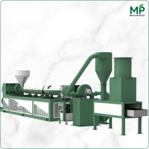 نمای کلی از دستگاه گرانول ساز هوا خنک با فن و کاتر اتوماتیک